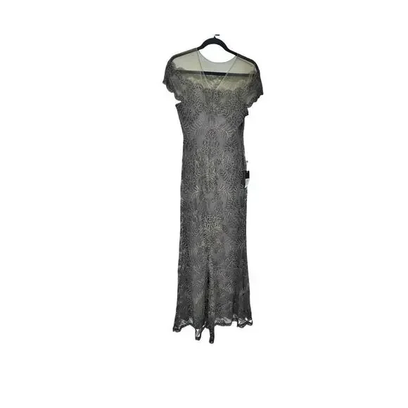 knee length dresses for ladies Tadashi Shoji Women's Embroided Lace Long Sleeve Cocktail Dress - Black main image 0